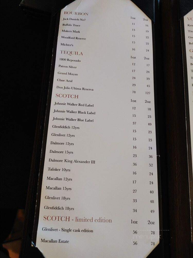 Top of Vancouver Revolving Restaurant - Vancouver, BC menu_pic