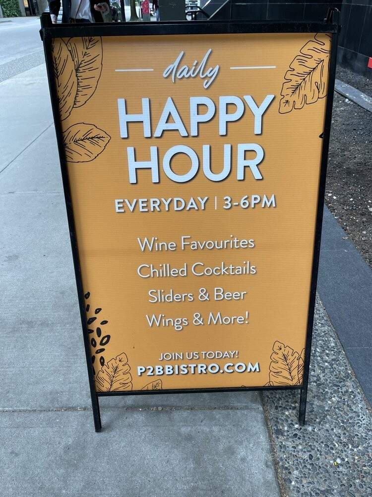 P2B Bistro & Bar - Vancouver, BC menu_pic