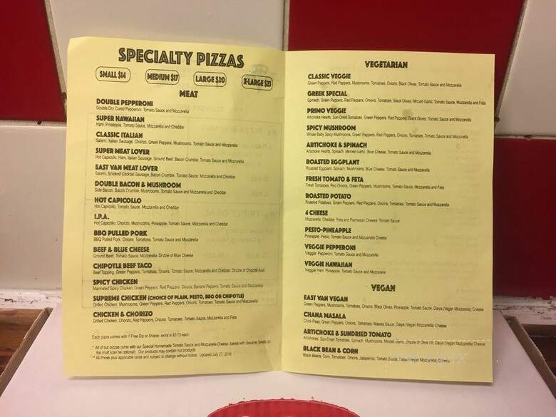 4 Brothers Pizza - Vancouver, BC menu_pic