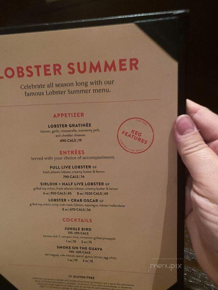 Keg Steakhouse & Bar - Mississauga, ON menu_pic