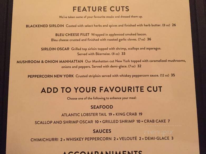 Keg Steakhouse & Bar - Toronto, ON menu_pic
