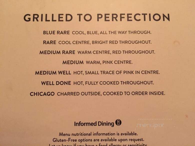 Keg Steakhouse & Bar - Toronto, ON menu_pic