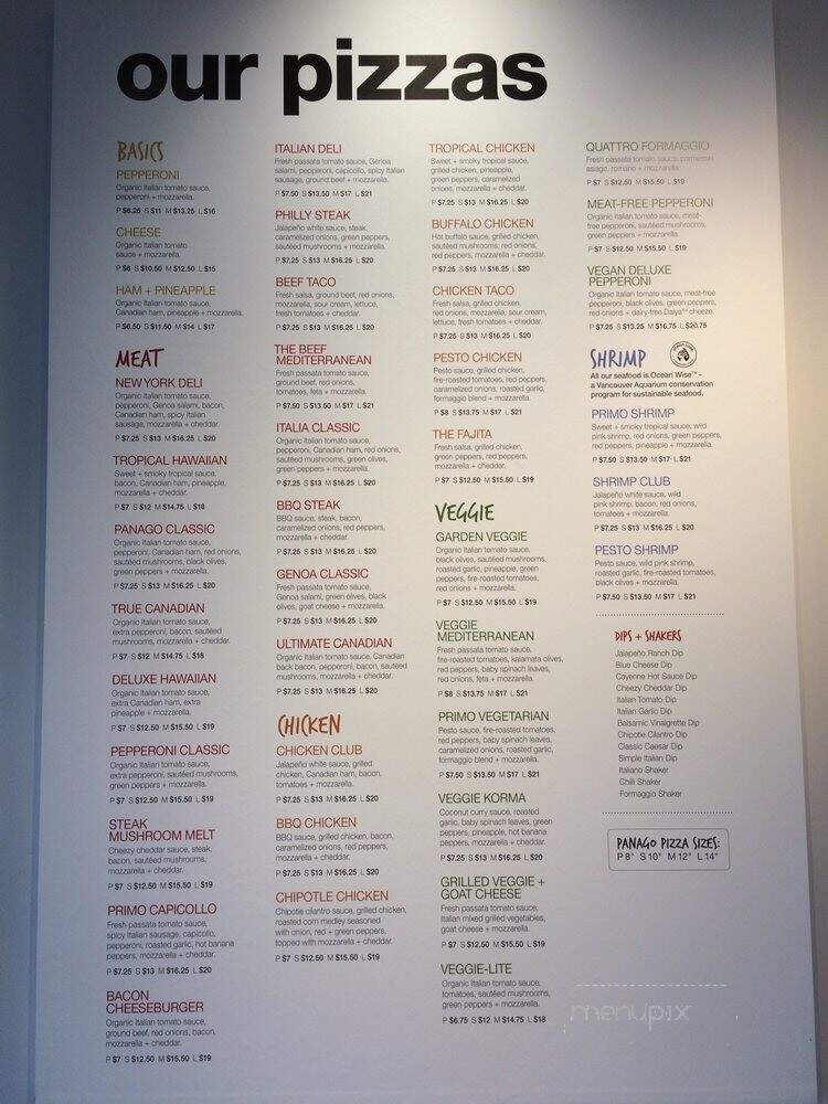Panago Pizza - Burnaby, BC menu_pic