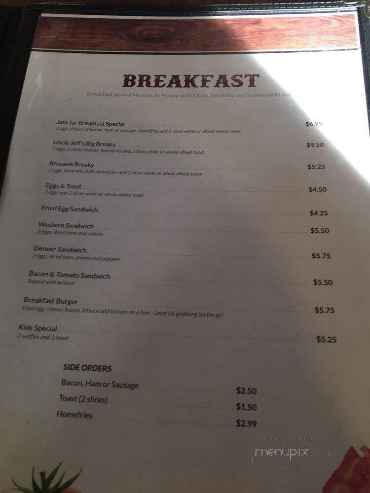 JR's Gas Bar & Family Restaurant - Huron East, ON menu_pic
