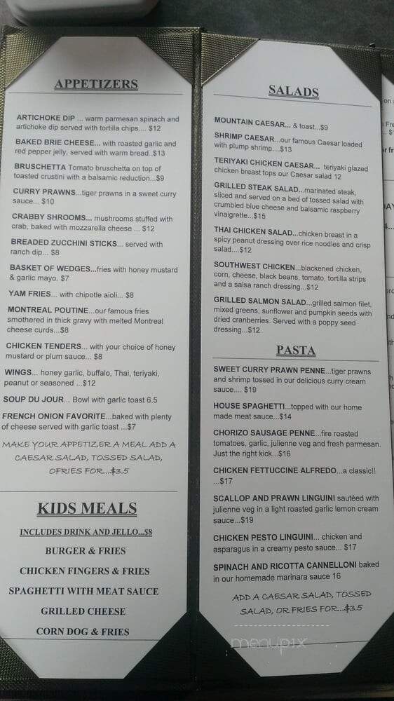 Wildcat Grill - 100 Mile House, BC menu_pic