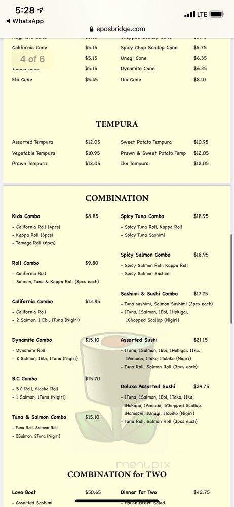 Sushi Garden Japanese Restaurant - Burnaby, BC menu_pic