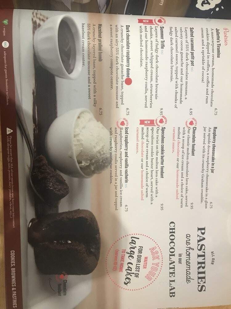 Juliette Et Chocolat - Montreal, QC menu_pic