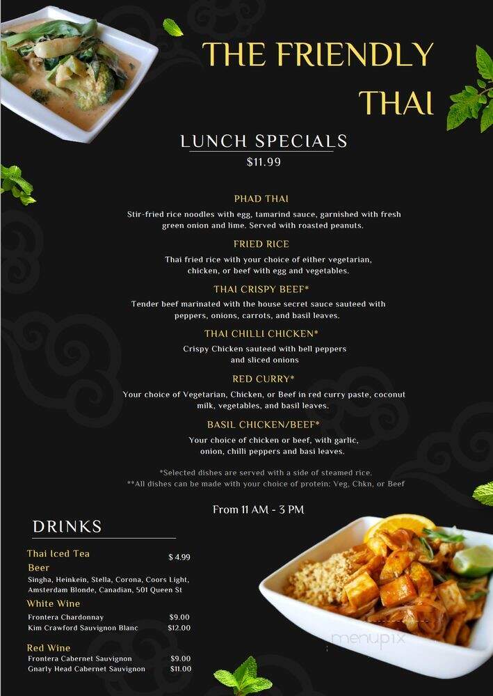 The Friendly Thai - Toronto, ON menu_pic