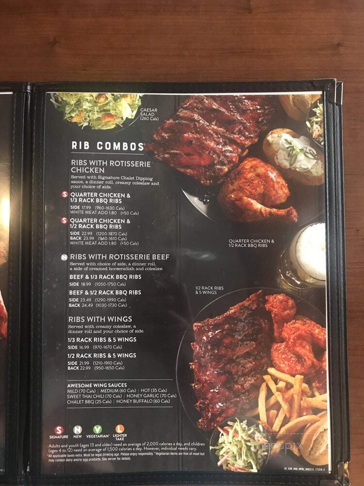 Swiss Chalet Rotisserie & Grill - Saint Catharines, ON menu_pic