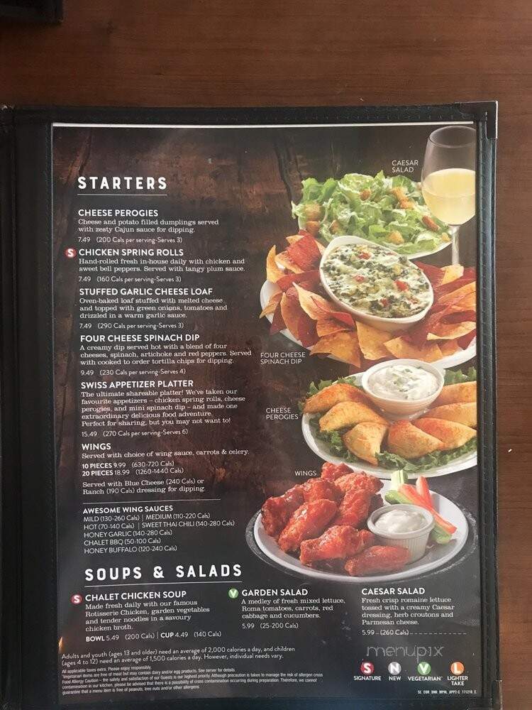 Swiss Chalet Rotisserie & Grill - Saint Catharines, ON menu_pic