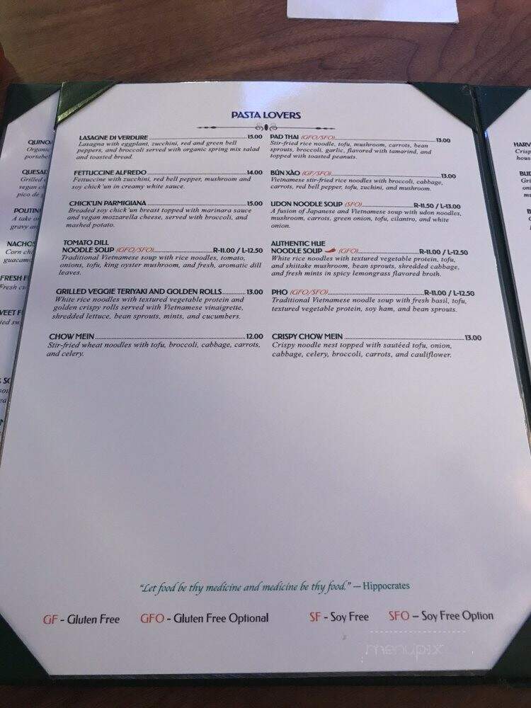 Green Earth Vegetarin Cuisine - Toronto, ON menu_pic