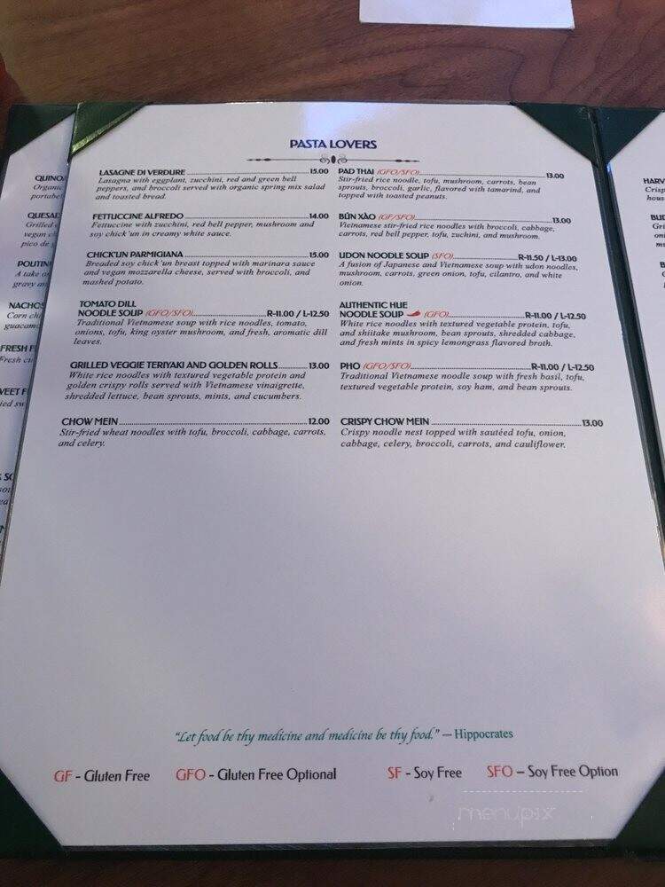 Green Earth Vegetarin Cuisine - Toronto, ON menu_pic