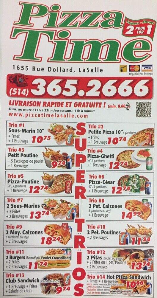 Pizza Time - Lasalle, QC menu_pic