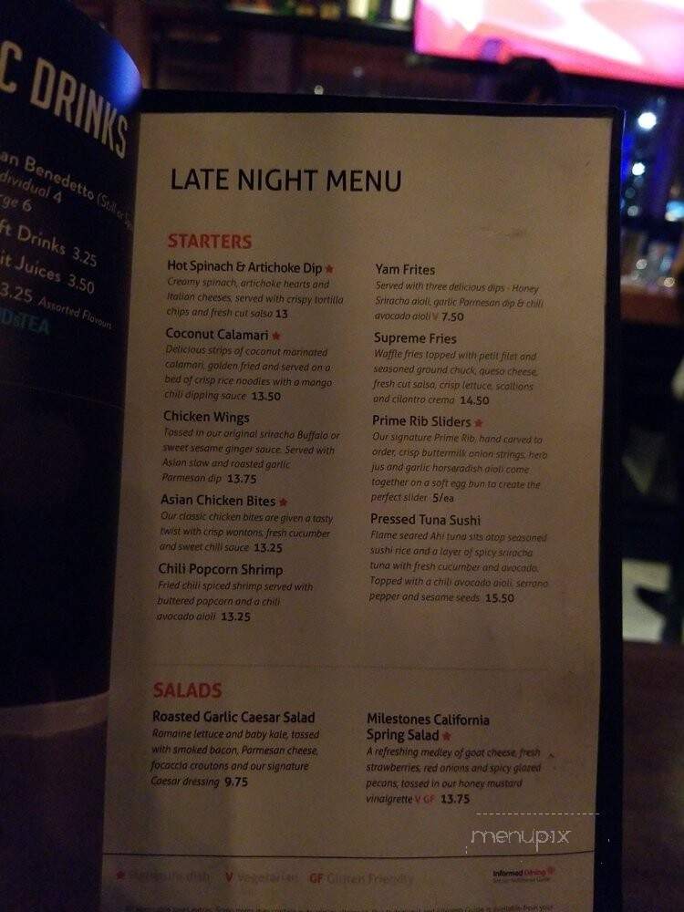 Milestones Grill + Bar - Langley, BC menu_pic