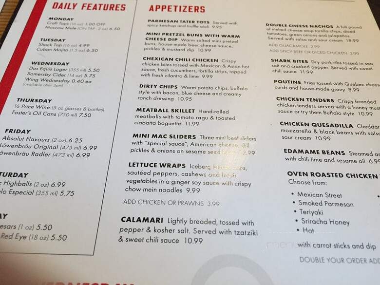 Shark Club - Richmond, BC menu_pic