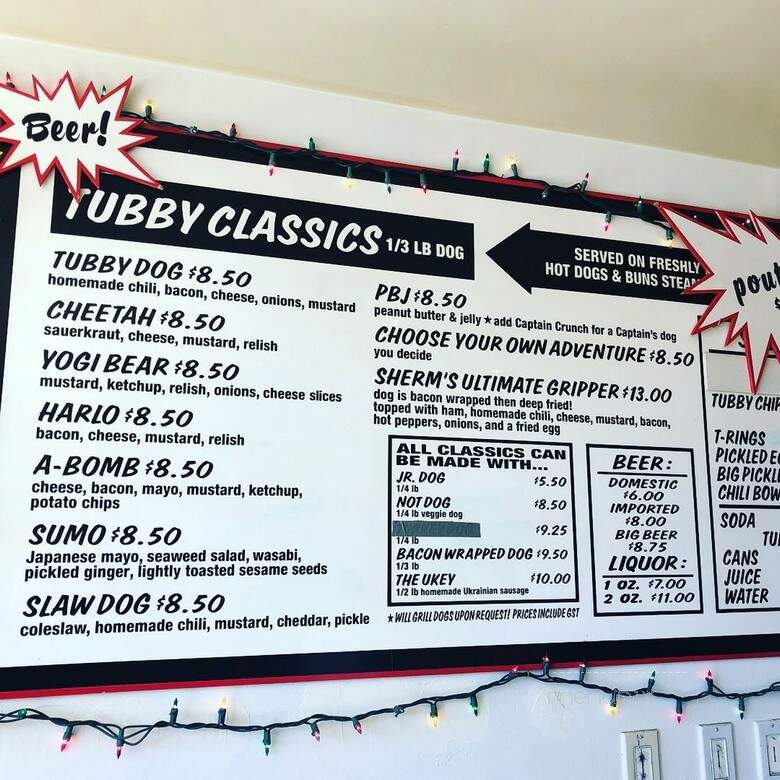 Tubby Dog - Calgary, AB menu_pic