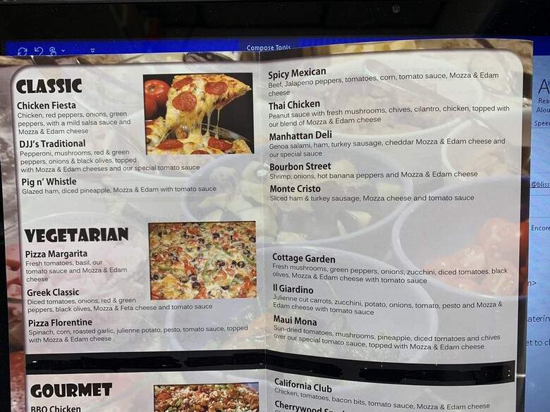 D J J's Wedge - North Vancouver, BC menu_pic