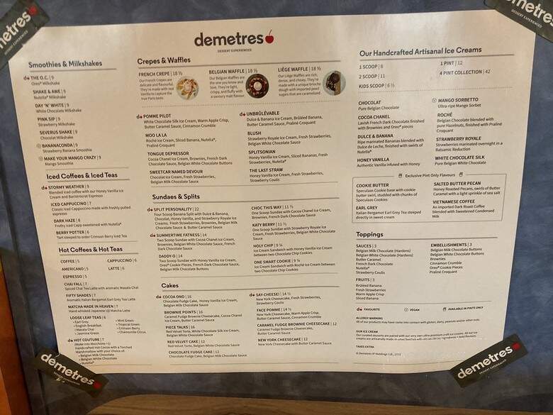 Caffe Demetre Oakville Centrum - Oakville, ON menu_pic