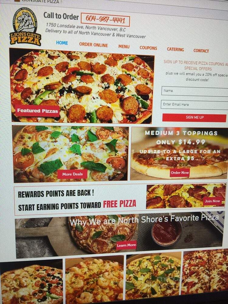 Raven Pizza - North Vancouver, BC menu_pic