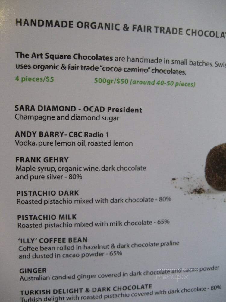 Art Square Gallery Cafe - Toronto, ON menu_pic