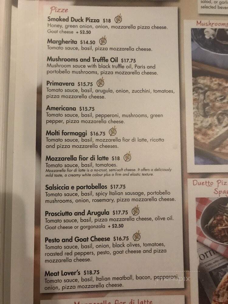 Pacini Restaurant - Montreal, QC menu_pic