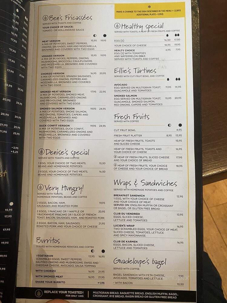 Restaurant Au Petit Cafe Chez Denise - Saint-Sauveur, QC menu_pic