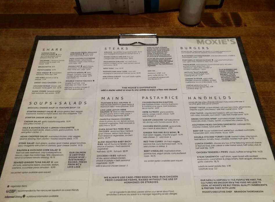 Moxie's Classic Grill - Lethbridge, AB menu_pic