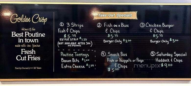 Golden Crisp Fish and Chips - Toronto, ON menu_pic