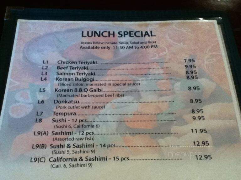Alex Sushi - North York, ON menu_pic