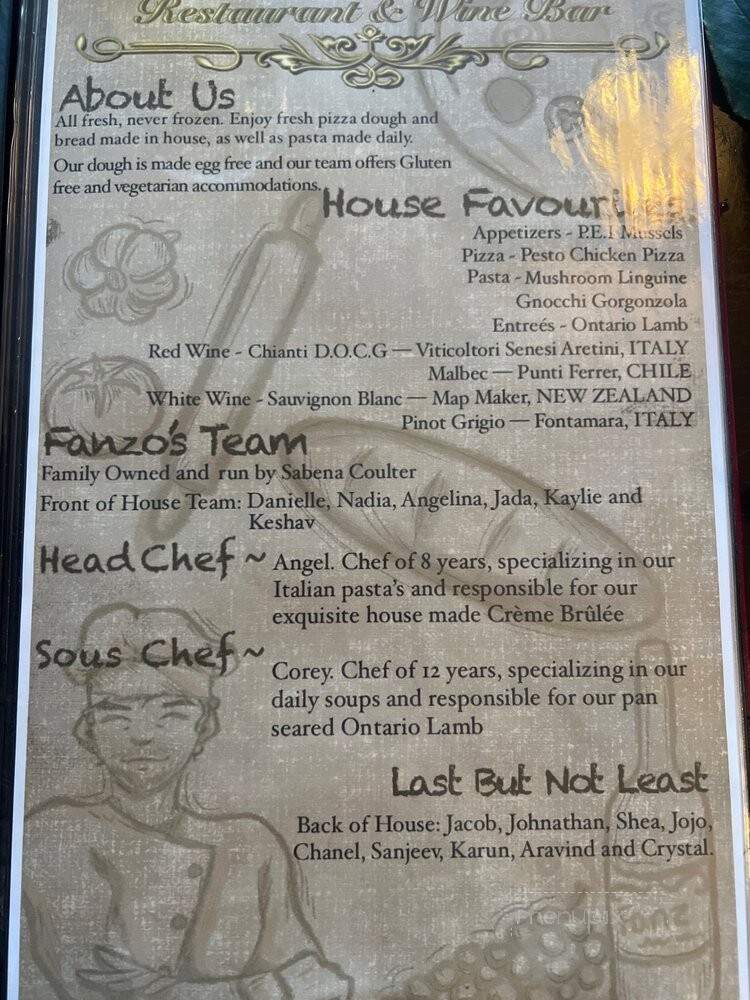 Fanzorellis Restaurant & Lounge - Brampton, ON menu_pic