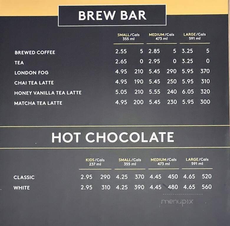 Second Cup - Toronto, ON menu_pic