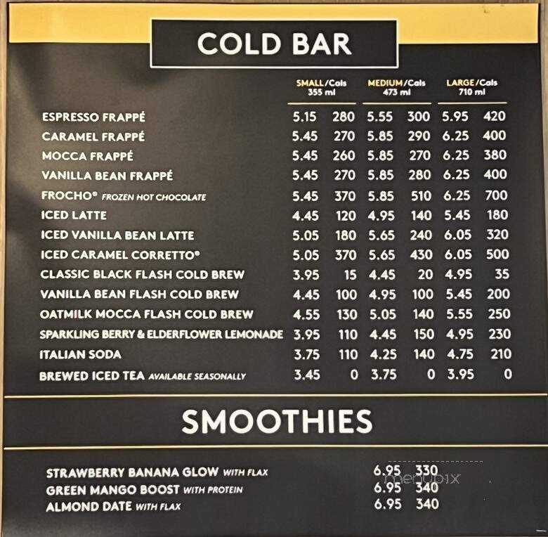 Second Cup - Toronto, ON menu_pic