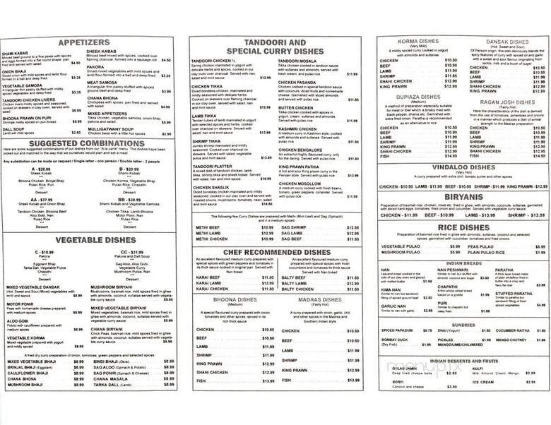 Jewel Of India Restaurant Inc - London, ON menu_pic