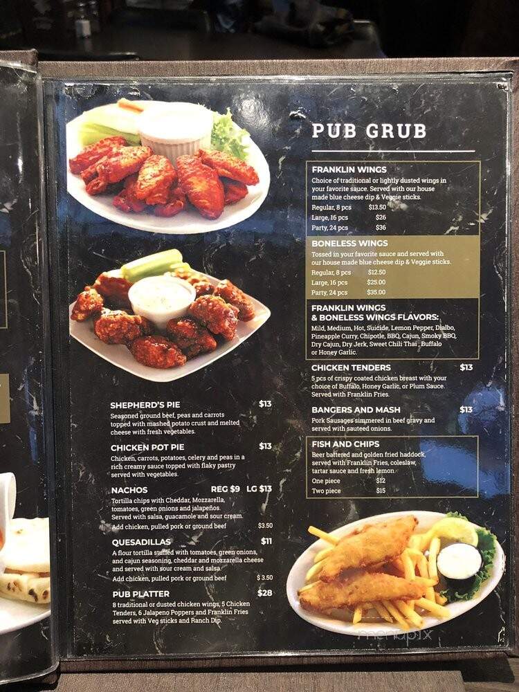 The Franklin House - Mississauga, ON menu_pic