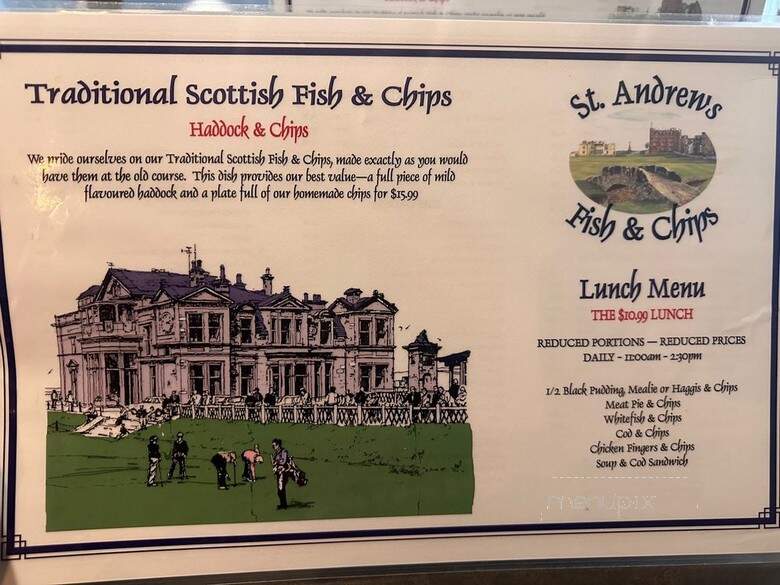 St. Andrews Fish and Chips - Toronto, ON menu_pic