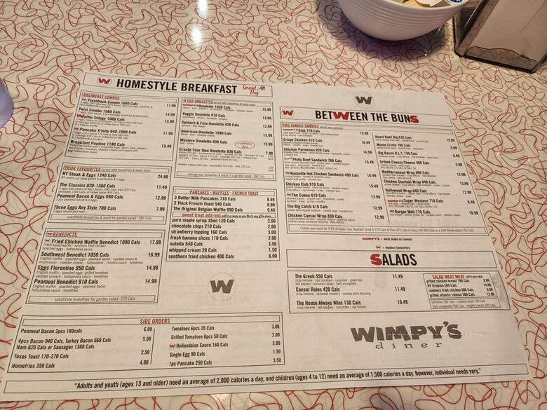 Wimpy's Diner - Markham, ON menu_pic
