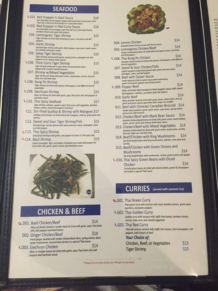 Pomelo Thai & Vietnamese Cuisine - Burlington, ON menu_pic