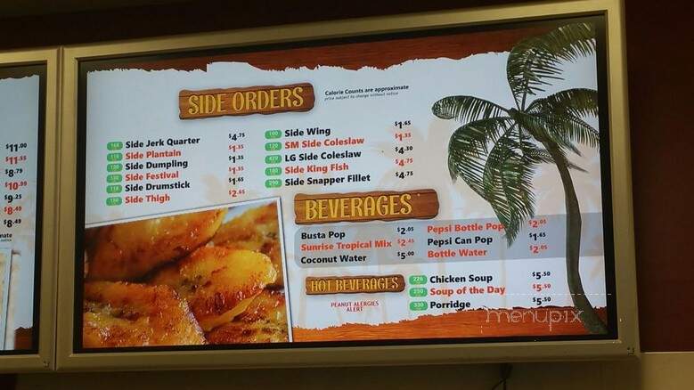 Sunrise Caribbean Restaurant - Toronto, ON menu_pic