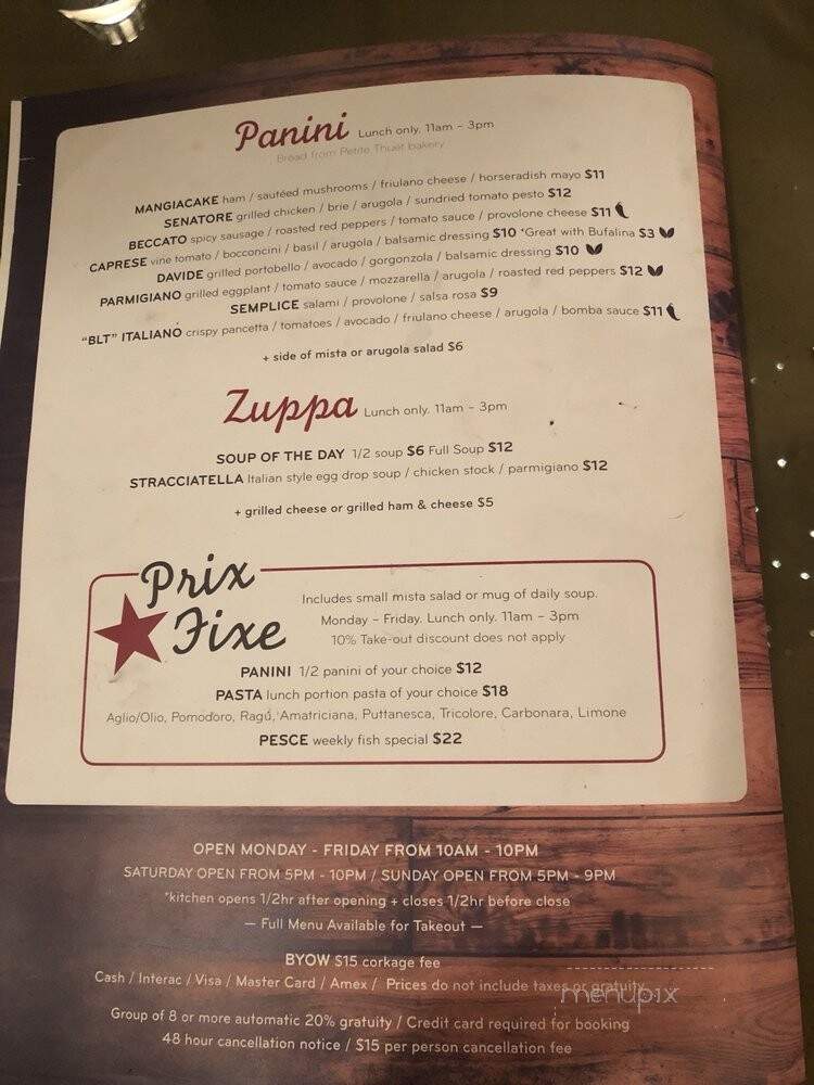 Mangia and Bevi Resto-Bar - Toronto, ON menu_pic