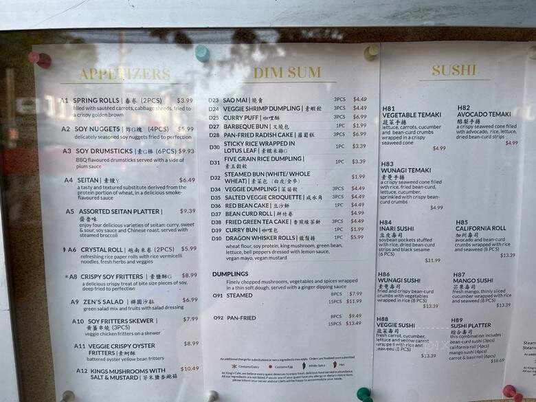 King's Cafe - Toronto, ON menu_pic
