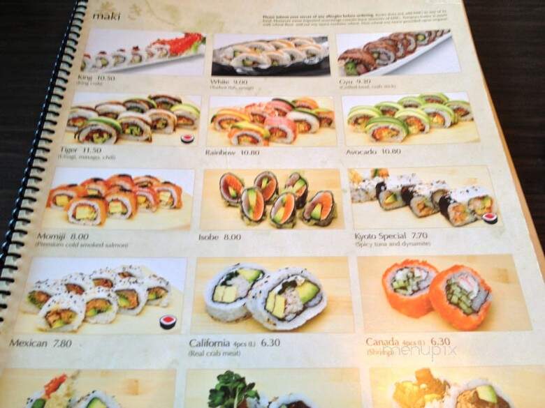 Kyoto Japanese Cuisine - Edmonton, AB menu_pic