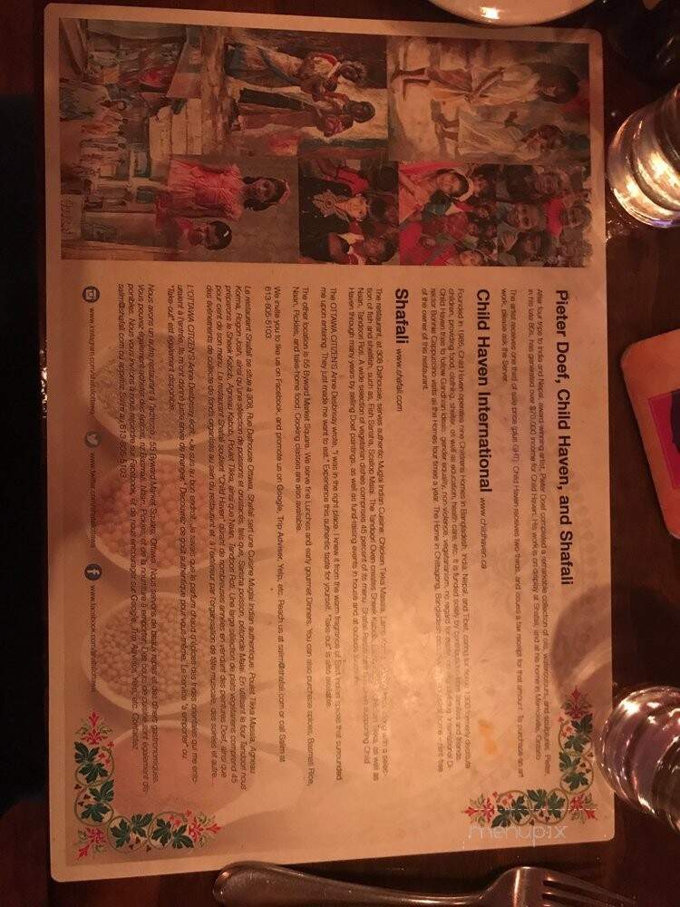 Shafali - Ottawa, ON menu_pic
