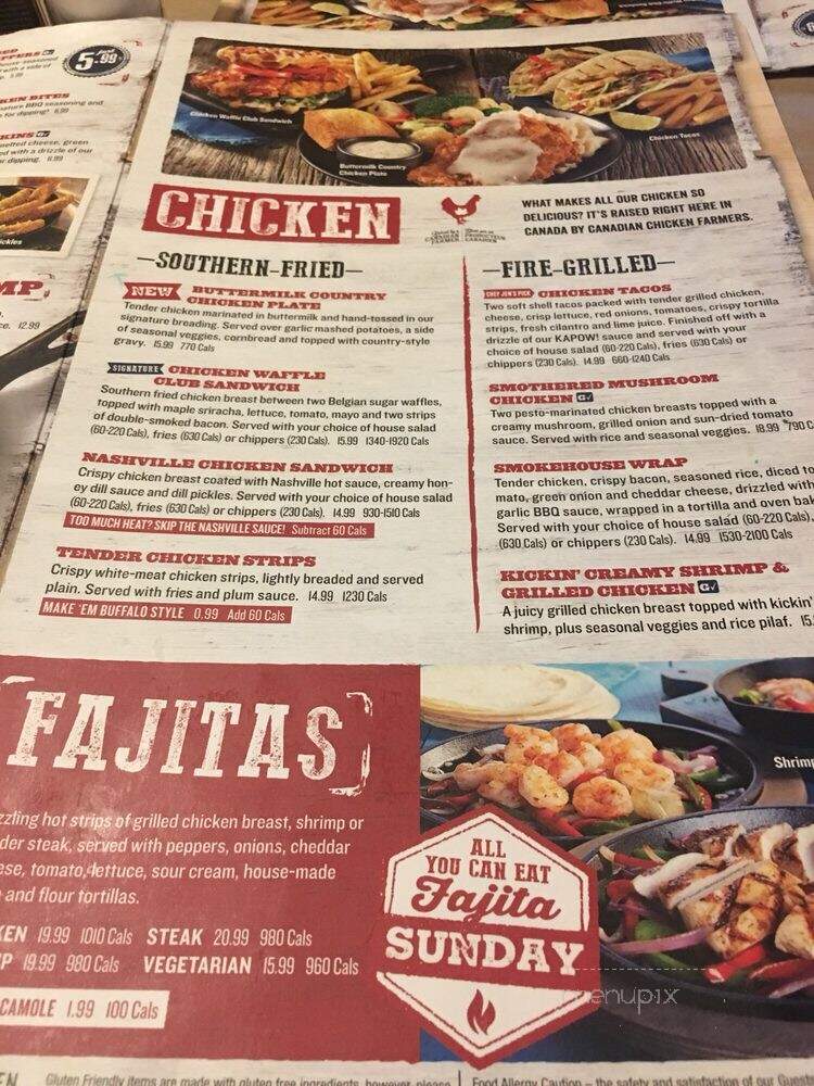 Montana's Cookhouse Bar & Grill - Ottawa, ON menu_pic