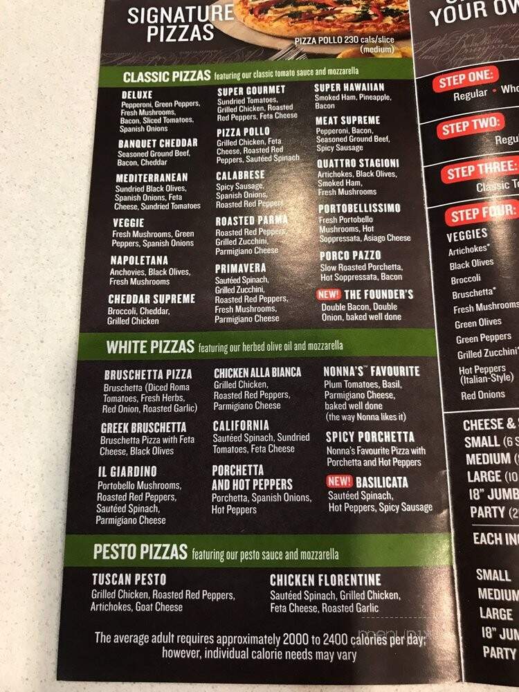 Pizza Nova - Toronto, ON menu_pic