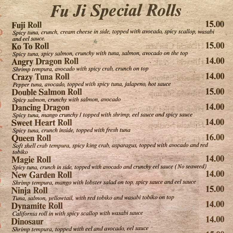 Fuji Japanese Restaurant - Guelph, ON menu_pic