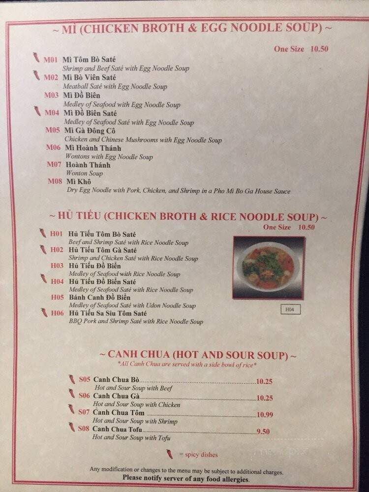 Pho Mi Bo Ga - Ottawa, ON menu_pic