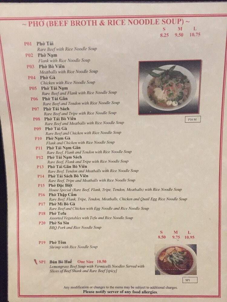 Pho Mi Bo Ga - Ottawa, ON menu_pic