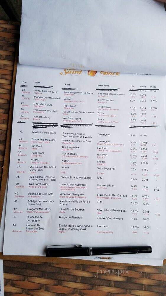 Le Saint - Montreal, QC menu_pic