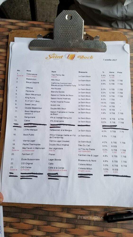 Le Saint - Montreal, QC menu_pic