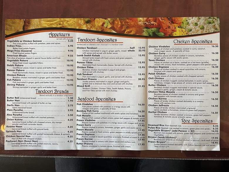 Agra Tandoori Restaurant - Burnaby, BC menu_pic